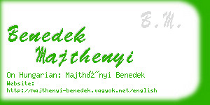 benedek majthenyi business card